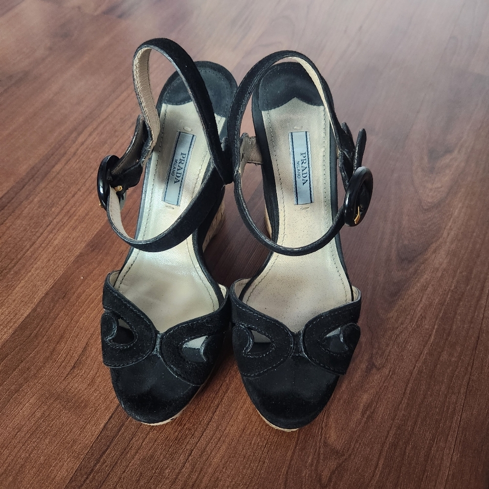 Prada Baroque Wedge Heels